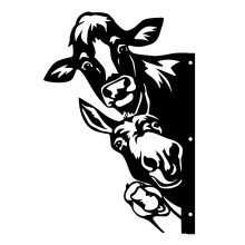 Ensemble de décorations de clôture de jardin en fer forgé avec vache, âne et canard