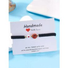 Braided Basketball Bracelet Adjustable Size 1 Piece