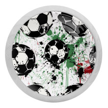 Pomelli da calcio Grunge Splashes in vetro di cristallo, 4 pezzi