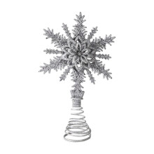 DAMAI Glitter Snowflake Tree Topper Plastic Metal Hollow 1pc