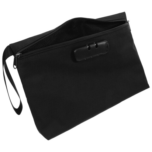 Combination Lock Storage Bag Polyester for Documents Cash