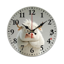 Horloge murale rétro Angry Calf à piles, 30 cm (12 pouces)