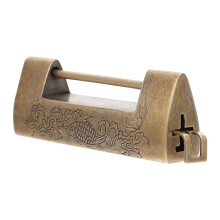 Retro Golden Copper Padlock with Chinese Patterns 1 Set