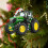 Christmas Tractor Ornament Green Acrylic 2D 5