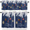 Blue Christmas Kitchen Curtains Set with White Pine and 1