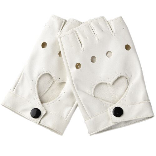 Fingerless Motorcycle Gloves PU Leather Punk Style