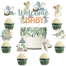 Dragon Baby Shower Cake Topper Set 25 Pieces