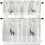 Forest Wolf Kitchen Curtains Set White Pine Tree Grey 1