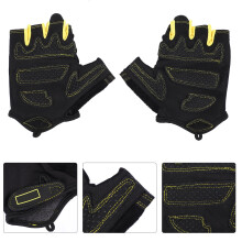 Black Silicone Half-Finger Gloves for Outdoor Fitness and