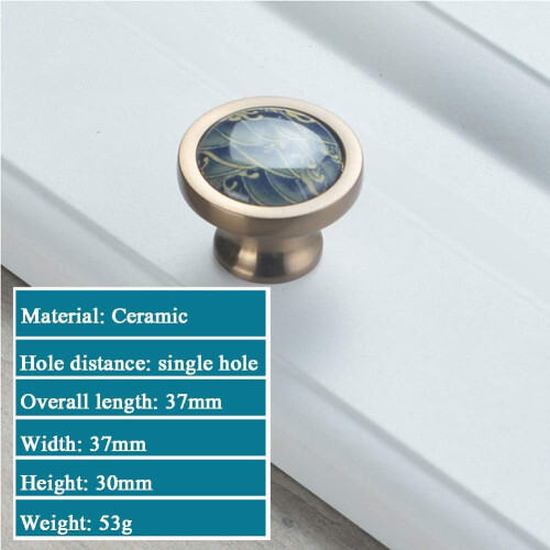 Gold Brass Cabinet Knobs Round Ceramic 4 Pack 1