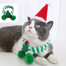 Pet Christmas Scarf Cotton Adjustable for Dogs Cats up to