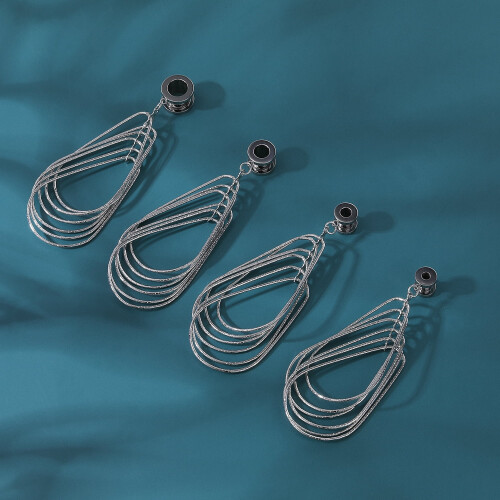 Ear Plug Tunnel Tassel Dangle Jewelry 2 Pcs 2