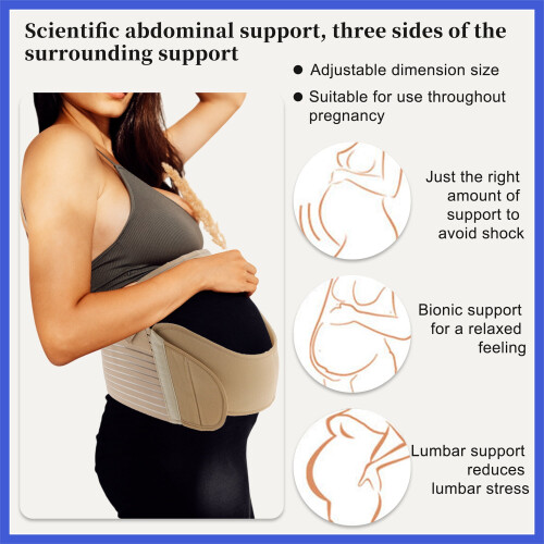 Pregnancy Belly Band Breathable Support Belt Black Large 1 2