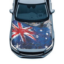 Retro Australian Flag Car Hood Cover Washable Polyester