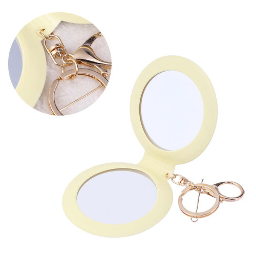 Mini Pocket Makeup Mirror Double-Sided PU Leather Compact