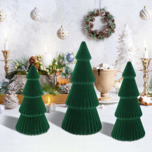 Plastic Flocked Mini Christmas Tree Green Decor