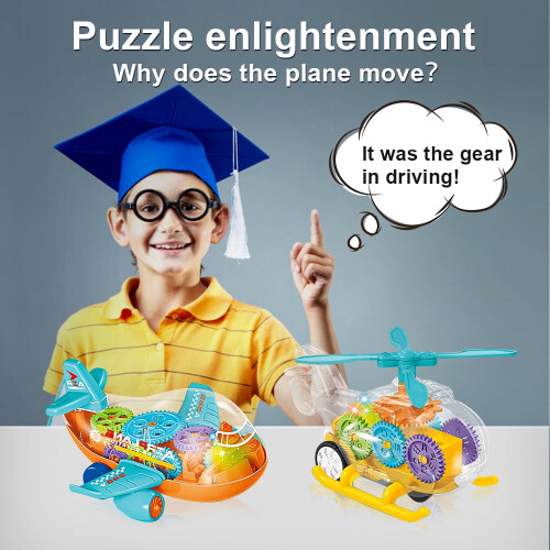 Colorful Airplane and Helicopter Toy Set 2pcs 2