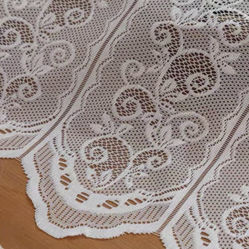 White Lace Window Curtain Valance with Rod Pocket 1