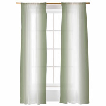 Green Gradient Sheer Curtains 52x108 in Farmhouse Abstract