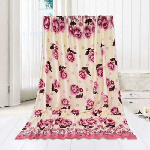 Pink Winter Blanket Flannel Microfiber 39x59 inch