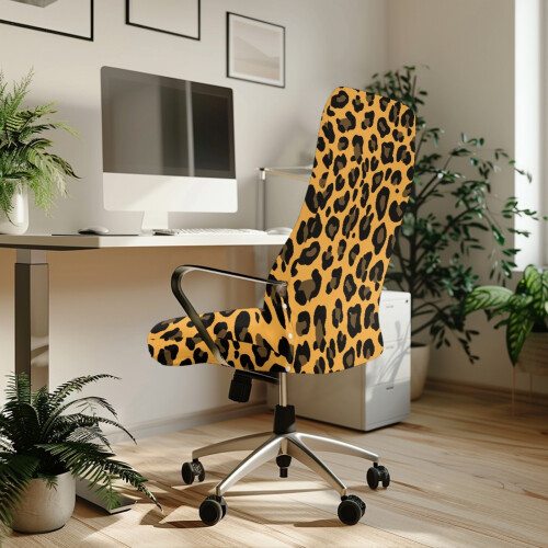Coprisedia da ufficio rimovibile e lavabile con stampa leopardata 2