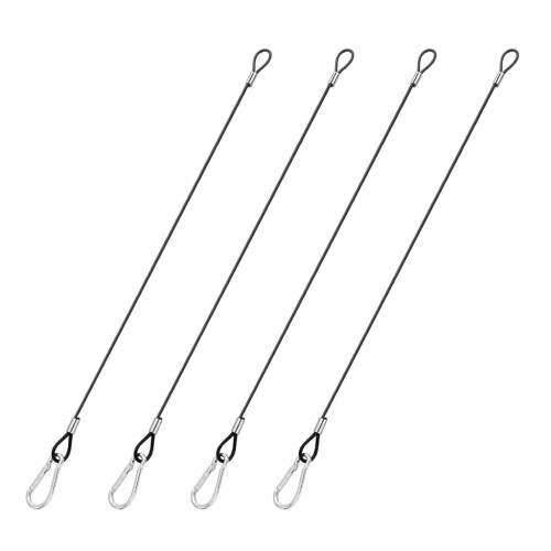 Hanging Steel Cable with Carabiner Hook 4 Pack