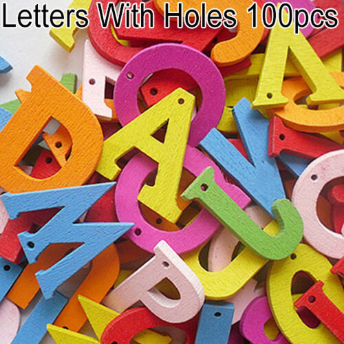 Wooden Flatback Letters and Numbers Crafts 100 pcs