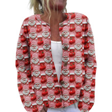 Women's Christmas Knitted Cardigan Santa Gingerbread