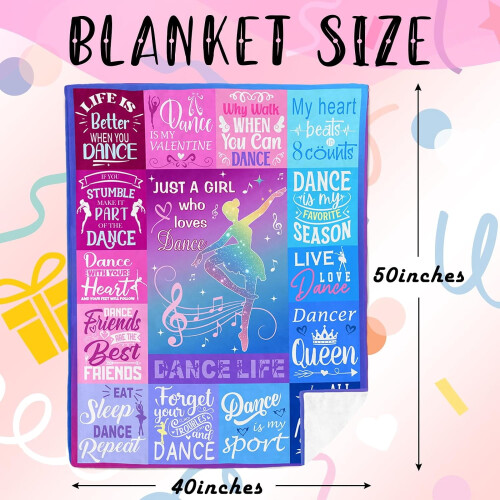 Couverture de danse pour filles 101 x 127 cm, cadeau de ballet 2
