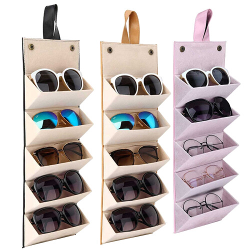 Portable Foldable Glasses Storage Box with 5 Slots 2