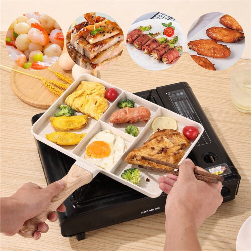 Non-Stick Frying Pan with Four-Hole Design for Omelette and