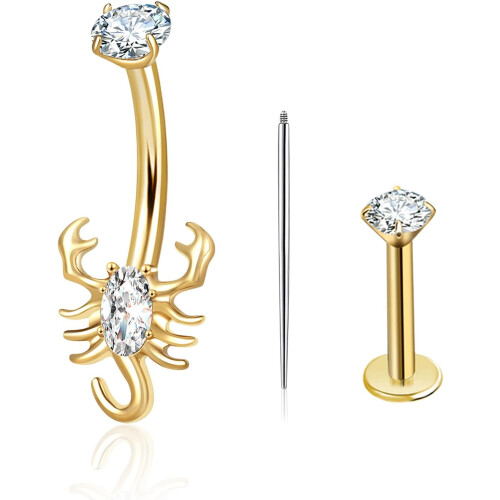Surgical Steel Belly Button Ring 14G Hypoallergenic