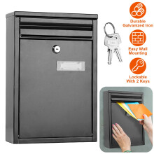 Wall-Mounted Locking Mailbox with Post and 2 Keys