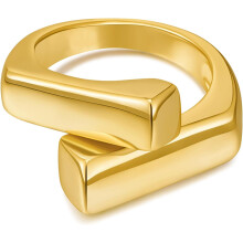 Women's Gold Silver Chunky Open Ring Adjustable