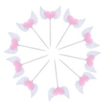 Angel Wings Cake Picks Pink Cloth 20 pcs 4.5 x 1.97 x 0.08