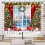 Christmas Curtains Red Snowflake Pine Tree Design 2 Panel 3