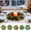 Christmas Candle Ring Flocked Pine with Red Berries and 1