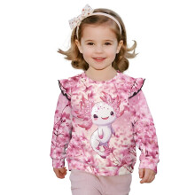Cherry Blossom Axolotl Sweatshirt Girls 4-5T Long Sleeve