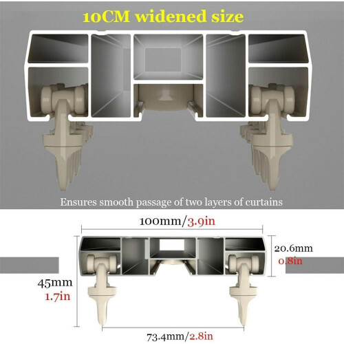 Tringle à rideaux double rail robuste blanche 130 cm 1