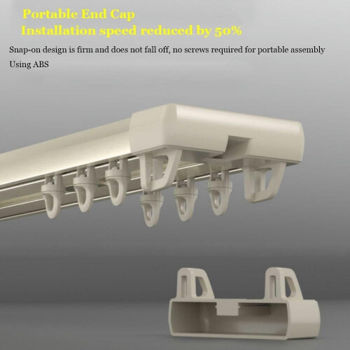 Tringle à rideaux double rail robuste blanche 130 cm 2