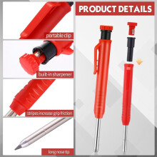 8 Pack 2.8mm Mechanical Carpenter Pencils with 48 Refills, Construction Pencils, Long Nib Deep Hole