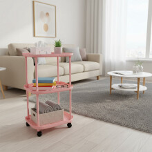 Pink Mobile Mini Table with Wheels 1 Unit