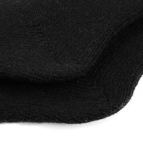 Men's Rabbit Wool Mid-Calf Socks Black Warm Thick 1