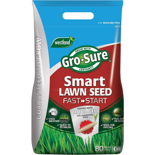 Westland Gro-Sure Smart Lawn Seed Fast Start 80m² Bag Fast Growing Grass Seed 1