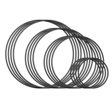 16 St Metallringar för Pyssel, Drömfångarringar, Svarta Metallcirklar Blommiga Makraméringar för DIY-Projekt