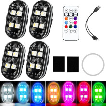 Wireless RGB LED Light with Remote, 8 Colors, 10 Flash