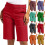 Women's Solid Elastic Twill Hiking Shorts with Pockets 1
