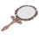 Vintage Handheld Mirror Embossed Metal Compact Makeup Mirror 4