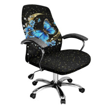 Housse de chaise pivotante à motif cœur et étoile, souple et universelle