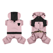 Winter Hooded Snowsuit for Small Dogs Adjustable 4-Leg Cover